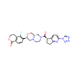 O=C1OCCc2c1ccc([C@@H]1CN3CCN(C(=O)[C@@H]4CCc5nc(-n6cnnn6)ccc54)C[C@H]3CO1)c2F ZINC000148954306