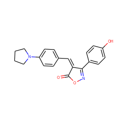 O=C1ON=C(c2ccc(O)cc2)/C1=C/c1ccc(N2CCCC2)cc1 ZINC000034799881