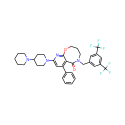 O=C1c2c(-c3ccccc3)cc(N3CCC(N4CCCCC4)CC3)nc2OCCCN1Cc1cc(C(F)(F)F)cc(C(F)(F)F)c1 ZINC000028132899