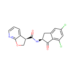 O=C1c2c(Cl)cc(Cl)cc2C[C@@H]1NC(=O)[C@H]1COc2ncccc21 ZINC001772645315