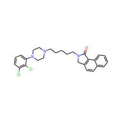 O=C1c2c(ccc3ccccc23)CN1CCCCCN1CCN(c2cccc(Cl)c2Cl)CC1 ZINC000096922225