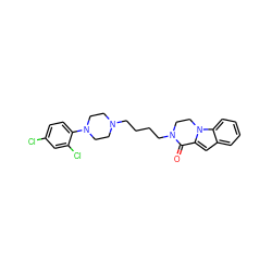 O=C1c2cc3ccccc3n2CCN1CCCCN1CCN(c2ccc(Cl)cc2Cl)CC1 ZINC000040975182