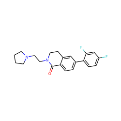 O=C1c2ccc(-c3ccc(F)cc3F)cc2CCN1CCN1CCCC1 ZINC000059113082