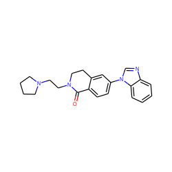 O=C1c2ccc(-n3cnc4ccccc43)cc2CCN1CCN1CCCC1 ZINC000059112272