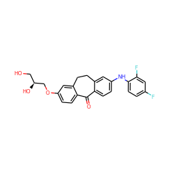 O=C1c2ccc(Nc3ccc(F)cc3F)cc2CCc2cc(OC[C@@H](O)CO)ccc21 ZINC000095572398