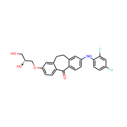 O=C1c2ccc(Nc3ccc(F)cc3F)cc2CCc2cc(OC[C@H](O)CO)ccc21 ZINC000095572450