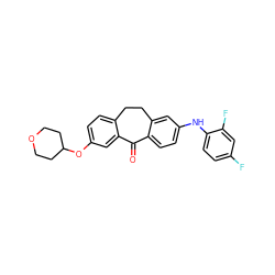 O=C1c2ccc(Nc3ccc(F)cc3F)cc2CCc2ccc(OC3CCOCC3)cc21 ZINC000095578296