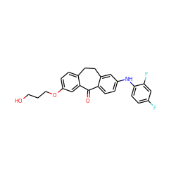 O=C1c2ccc(Nc3ccc(F)cc3F)cc2CCc2ccc(OCCCO)cc21 ZINC000095575367