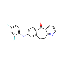 O=C1c2ccc(Nc3ccc(F)cc3F)cc2CCc2ncccc21 ZINC000040913843