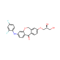 O=C1c2ccc(OC[C@@H](O)CO)cc2COc2cc(Nc3ccc(F)cc3F)ccc21 ZINC000103292989