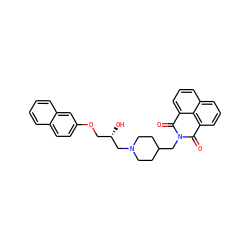 O=C1c2cccc3cccc(c23)C(=O)N1CC1CCN(C[C@@H](O)COc2ccc3ccccc3c2)CC1 ZINC000008687389