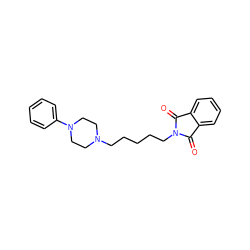 O=C1c2ccccc2C(=O)N1CCCCCN1CCN(c2ccccc2)CC1 ZINC000028048431