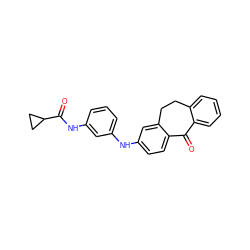 O=C1c2ccccc2CCc2cc(Nc3cccc(NC(=O)C4CC4)c3)ccc21 ZINC000095578702