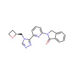 O=C1c2ccccc2CN1c1cccc(-c2nncn2C[C@@H]2CCO2)n1 ZINC001772605041