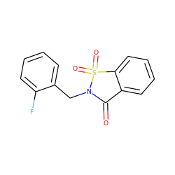 O=C1c2ccccc2S(=O)(=O)N1Cc1ccccc1F ZINC000003354767