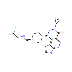 O=C1c2cnc3[nH]ccc3c2N([C@H]2CC[C@H](CNCC(F)F)CC2)CN1C1CC1 ZINC001772615185