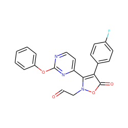 O=CCn1oc(=O)c(-c2ccc(F)cc2)c1-c1ccnc(Oc2ccccc2)n1 ZINC000028525587