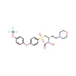 O=CN(O)[C@@H](CCN1CCOCC1)CS(=O)(=O)c1ccc(Oc2ccc(OC(F)(F)F)cc2)cc1 ZINC000013471947