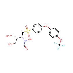 O=CN(O)[C@H](CS(=O)(=O)c1ccc(Oc2ccc(OC(F)(F)F)cc2)cc1)C(CO)CO ZINC000013471944