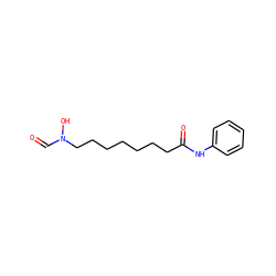 O=CN(O)CCCCCCCC(=O)Nc1ccccc1 ZINC000013588975