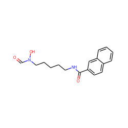 O=CN(O)CCCCCNC(=O)c1ccc2ccccc2c1 ZINC000013588982