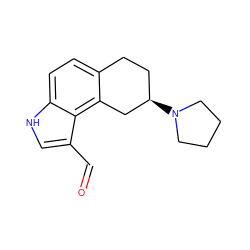 O=Cc1c[nH]c2ccc3c(c12)C[C@H](N1CCCC1)CC3 ZINC000013741770