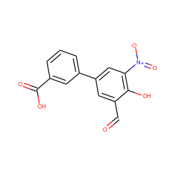 O=Cc1cc(-c2cccc(C(=O)O)c2)cc([N+](=O)[O-])c1O ZINC000143518244