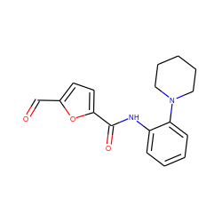 O=Cc1ccc(C(=O)Nc2ccccc2N2CCCCC2)o1 ZINC000028960897