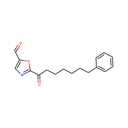 O=Cc1cnc(C(=O)CCCCCCc2ccccc2)o1 ZINC000036079984