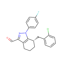 O=Cc1nn(-c2ccc(F)cc2)c2c1CCC[C@H]2Cc1ccccc1Cl ZINC000026569704