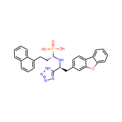 O=P(O)(O)[C@@H](CCc1cccc2ccccc12)N[C@@H](Cc1ccc2c(c1)oc1ccccc12)c1nnn[nH]1 ZINC000027553930