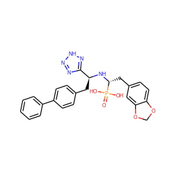 O=P(O)(O)[C@@H](Cc1ccc2c(c1)OCO2)N[C@@H](Cc1ccc(-c2ccccc2)cc1)c1nn[nH]n1 ZINC000026010634