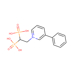 O=P(O)(O)C(C[n+]1cccc(-c2ccccc2)c1)P(=O)(O)O ZINC000034659189