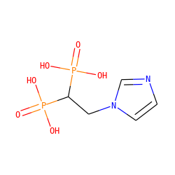 O=P(O)(O)C(Cn1ccnc1)P(=O)(O)O ZINC000040980794