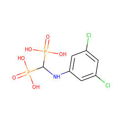 O=P(O)(O)C(Nc1cc(Cl)cc(Cl)c1)P(=O)(O)O ZINC000052969057