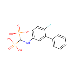 O=P(O)(O)C(Nc1ccc(F)c(-c2ccccc2)c1)P(=O)(O)O ZINC000013678566