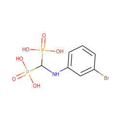 O=P(O)(O)C(Nc1cccc(Br)c1)P(=O)(O)O ZINC000013673734