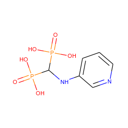 O=P(O)(O)C(Nc1cccnc1)P(=O)(O)O ZINC000005933531