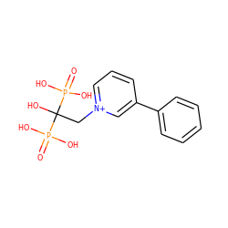 O=P(O)(O)C(O)(C[n+]1cccc(-c2ccccc2)c1)P(=O)(O)O ZINC000013643025