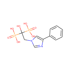 O=P(O)(O)C(O)(Cn1cnc(-c2ccccc2)c1)P(=O)(O)O ZINC000013678562