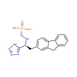 O=P(O)(O)CN[C@@H](Cc1ccc2c(c1)Cc1ccccc1-2)c1nnn[nH]1 ZINC000013804998