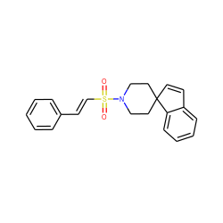 O=S(=O)(/C=C/c1ccccc1)N1CCC2(C=Cc3ccccc32)CC1 ZINC000027306571