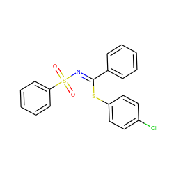 O=S(=O)(/N=C(\Sc1ccc(Cl)cc1)c1ccccc1)c1ccccc1 ZINC000013479221