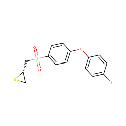 O=S(=O)(C[C@@H]1CS1)c1ccc(Oc2ccc(I)cc2)cc1 ZINC000084725812