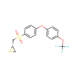 O=S(=O)(C[C@@H]1CS1)c1ccc(Oc2ccc(OC(F)(F)F)cc2)cc1 ZINC000084725830