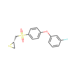 O=S(=O)(C[C@@H]1CS1)c1ccc(Oc2cccc(F)c2)cc1 ZINC000084710284