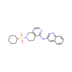 O=S(=O)(C1CCCCC1)N1CCc2c(ccnc2Nc2cnc3ccccc3c2)C1 ZINC000168356459