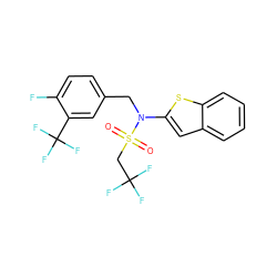 O=S(=O)(CC(F)(F)F)N(Cc1ccc(F)c(C(F)(F)F)c1)c1cc2ccccc2s1 ZINC000115234768