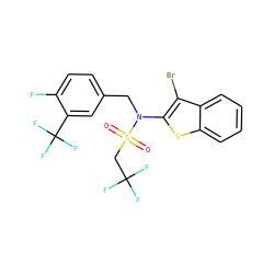 O=S(=O)(CC(F)(F)F)N(Cc1ccc(F)c(C(F)(F)F)c1)c1sc2ccccc2c1Br ZINC000115232639