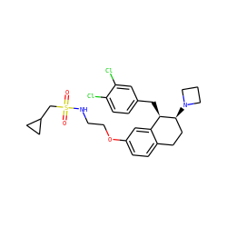 O=S(=O)(CC1CC1)NCCOc1ccc2c(c1)[C@@H](Cc1ccc(Cl)c(Cl)c1)[C@@H](N1CCC1)CC2 ZINC000088260768